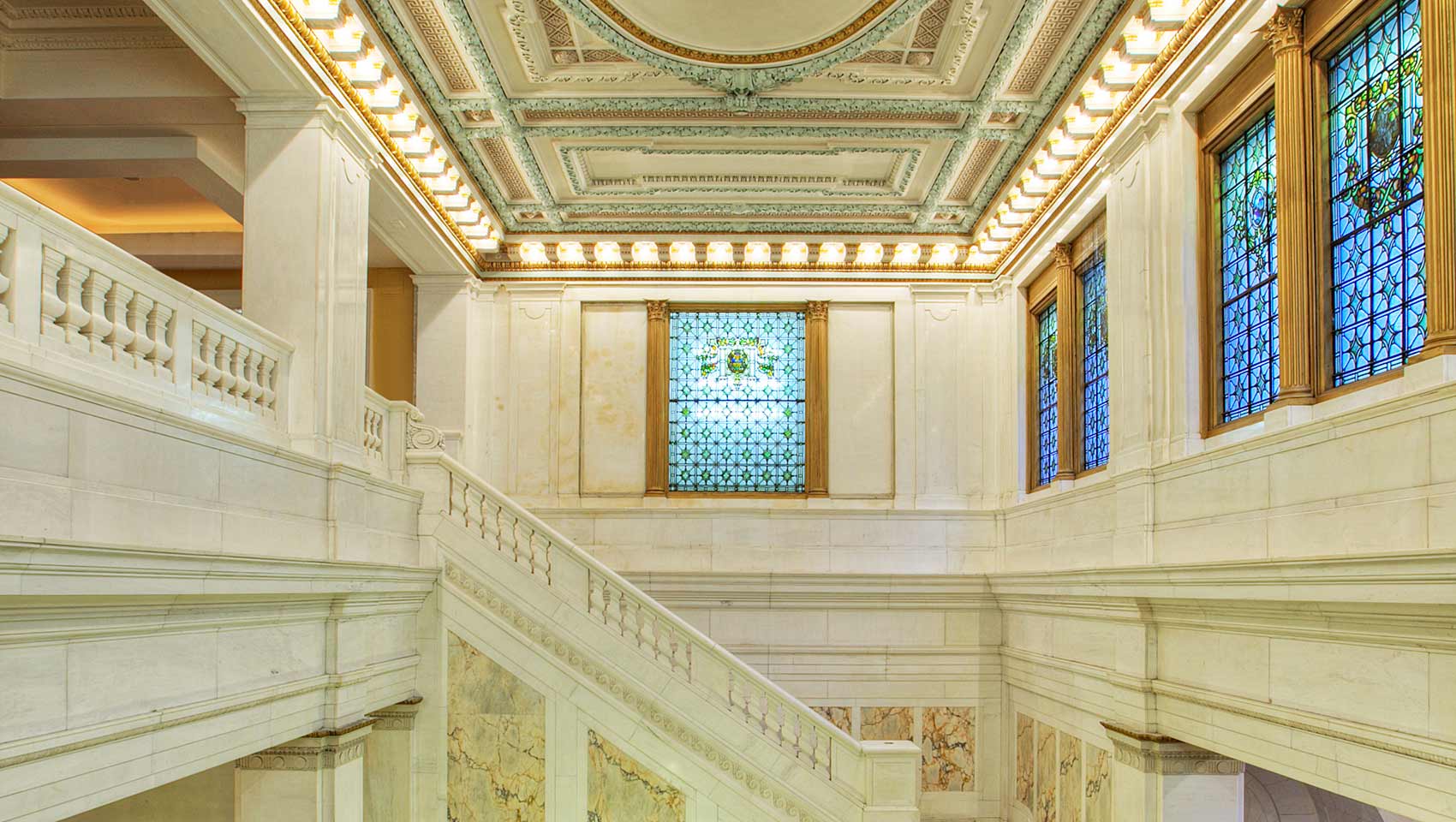 staircase and windows