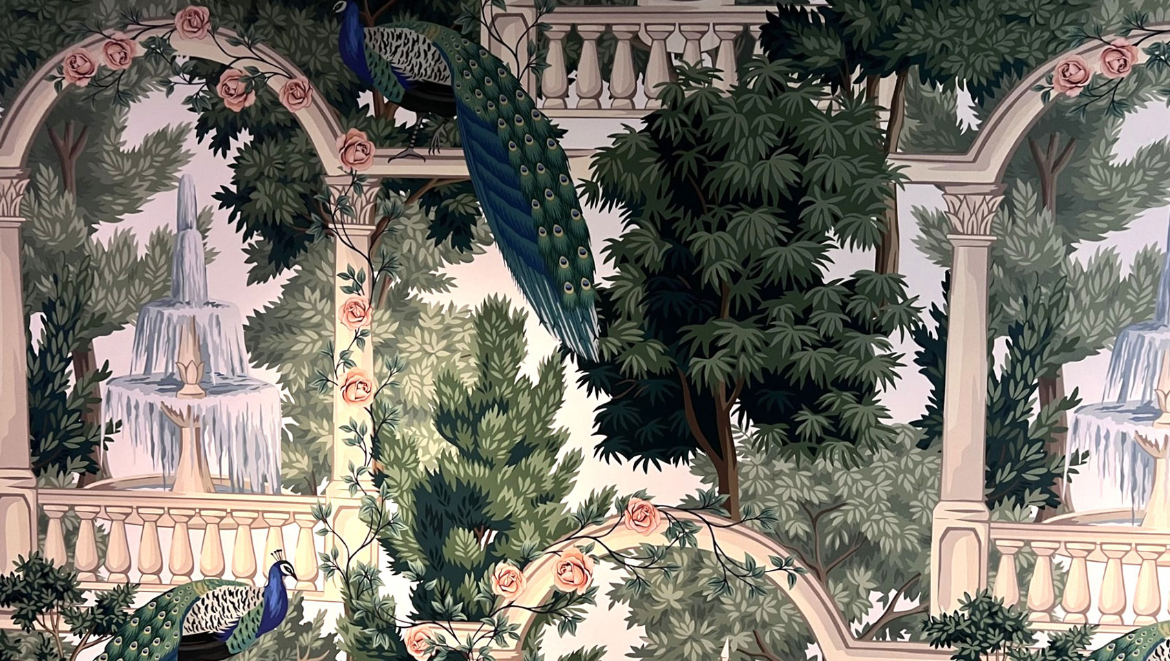 Wallpaper with peacocks