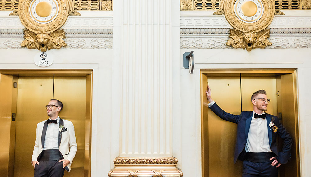 Elevator Photo of Married Couple