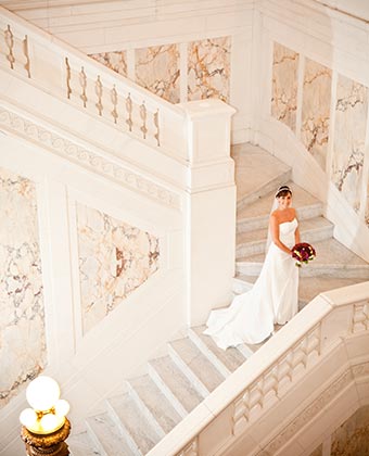 Unique Baltimore Wedding Venues Kimpton Hotel Monaco Grand Staircase And Bride