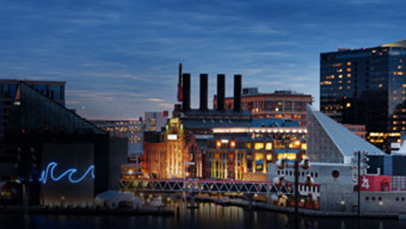 Baltimore Inner Harbor evening skyline