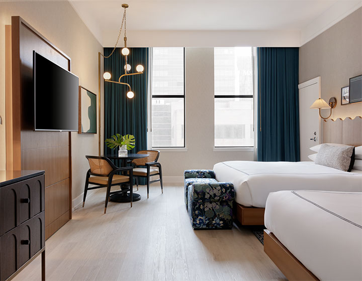 Kimpton Monaco Baltimore Hotel 2 Queen Guestroom after renovation