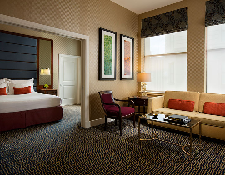 Kimpton Monaco Baltimore Hotel 1 Bedroom Suite 1 King prior to renovation